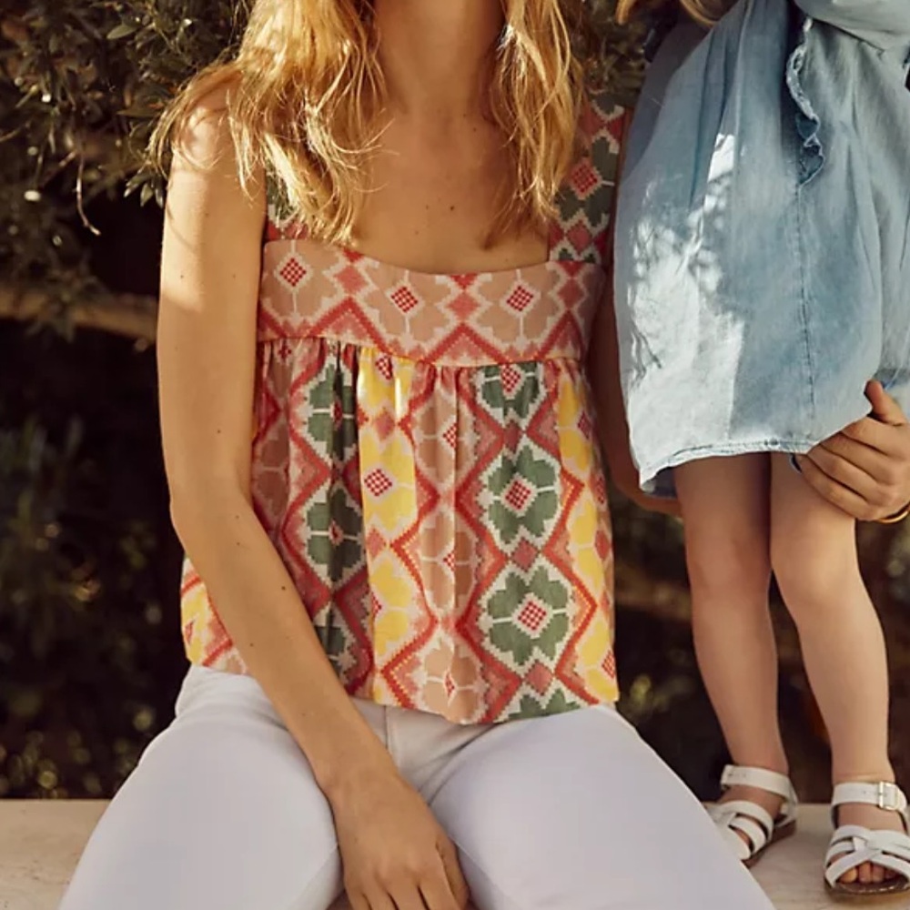 Colorful Geometric Patterned Tank Top